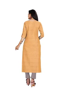 KD Women's Handloom Cotton/Khadi Material Straight Cut Readymade Women's and Girls Casual Wear Kurta (Yellow, XX-Large, 2X_l)-thumb1