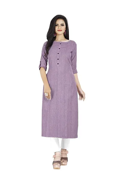 Divas Fashion Outlet Kurti for Womens, Straight Cut, 3/4 Sleeves, Round Neck, Regular Fit, Casual Wear, Kurti