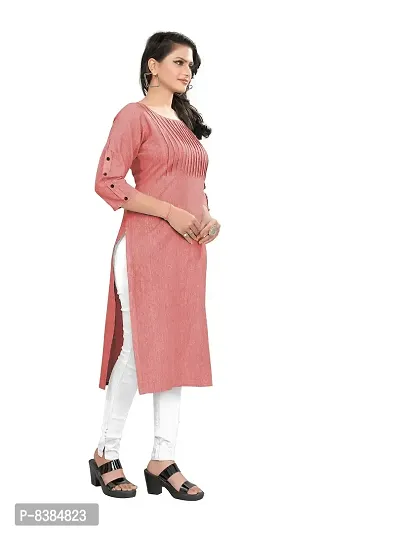 KD Women's Cotton Straight Kurta (222-M-KD_Pink_Medium)-thumb3