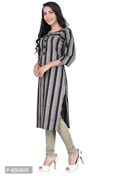 KD Women's Cotton Material Kurti for Women's| Straight Cut Kurti| Readymade Women's and Girls Casual Wear Kurta| Office wear| 3/4 Sleeves | Round Neck| Regular Fit-thumb2