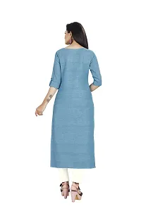 Divas Fashion Outlet Cotton Kurti for Womens, Straight Cut, 3/4 Sleeves, Round Neck, Regular Fit, Casual Wear, Cotton Kurti-thumb1