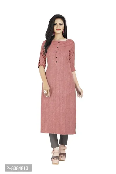 Divas Fashion Outlet Cotton Kurti for Womens, Straight Cut, 3/4 Sleeves, Round Neck, Regular Fit, Casual Wear, Cotton Kurti-thumb0