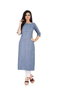 KD Women's Handloom Cotton/Khadi Material kurta for women | Straight Cut kurti | Readymade Women's and Girls Casual Wear Kurta | Office wear | 3/4 Sleeves | round Neck | Regular Fit | Cotton Kurti kurta-thumb1