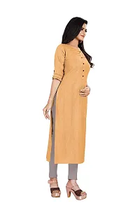 KD Women's Handloom Cotton/Khadi Material Straight Cut Readymade Women's and Girls Casual Wear Kurta (Yellow, XX-Large, 2X_l)-thumb3