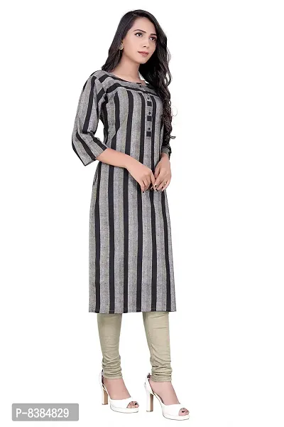 KD Women's Cotton Material Kurti for Women's| Straight Cut Kurti| Readymade Women's and Girls Casual Wear Kurta| Office wear| 3/4 Sleeves | Round Neck| Regular Fit-thumb3