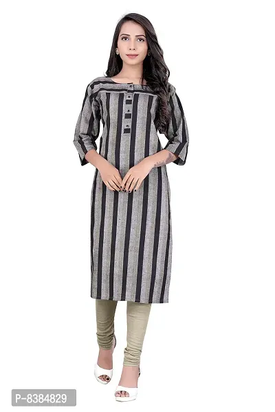 KD Women's Cotton Material Kurti for Women's| Straight Cut Kurti| Readymade Women's and Girls Casual Wear Kurta| Office wear| 3/4 Sleeves | Round Neck| Regular Fit