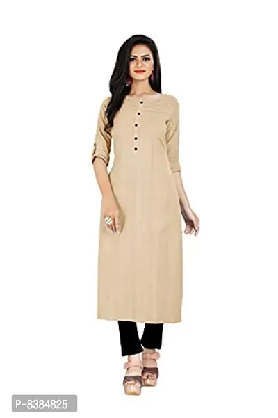 KD Women's Handloom Cotton/Khadi Material kurta for women | Straight Cut kurti | Readymade Women's and Girls Casual Wear Kurta | Office wear | 3/4 Sleeves | round Neck | Regular Fit | Cotton Kurti kurta