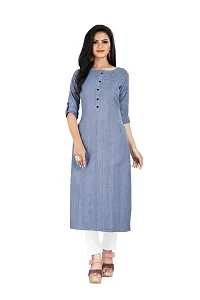 KD Women's Handloom Cotton/Khadi Material kurta for women | Straight Cut kurti | Readymade Women's and Girls Casual Wear Kurta | Office wear | 3/4 Sleeves | round Neck | Regular Fit | Cotton Kurti kurta-thumb2