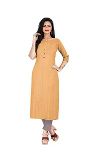 KD Women's Handloom Cotton/Khadi Material Straight Cut Readymade Women's and Girls Casual Wear Kurta (Yellow, XX-Large, 2X_l)-thumb4