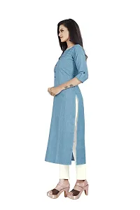 KD Women's Handloom Cotton/Khadi Material kurta for women | Straight Cut kurti | Readymade Women's and Girls Casual Wear Kurta | Office wear | 3/4 Sleeves | round Neck | Regular Fit | Cotton Kurti kurta-thumb2