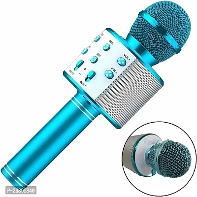 Wireless Singing Mike Multi-Function Bluetooth Karaoke Mic with Microphone Speaker PACK OF 1-thumb0