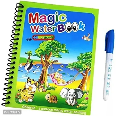 Reusable Magic Water Quick Dry Book Learning Toy Doodle and Scribble with Magic Doodle Pen for Painting(pack of 1)-thumb0
