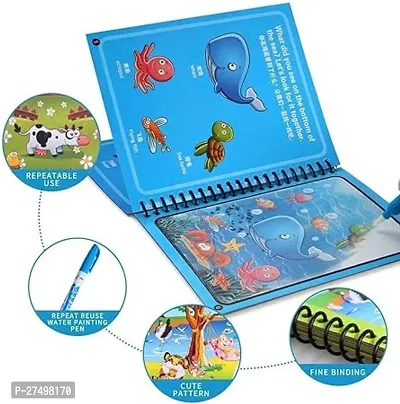 Reusable Magic Water Quick Dry Book Learning Toy Doodle and Scribble with Magic Doodle Pen for Painting(pack of 1)-thumb3