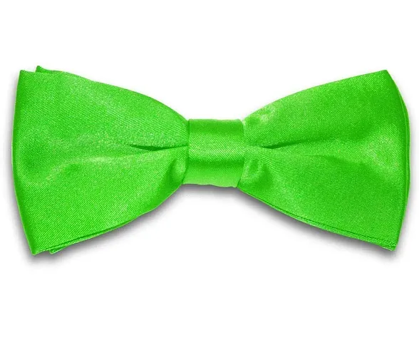 RR design Neck bow tie for infants, kids, toddlers, boys men - Handcrafted (Apple Green, Free Size)