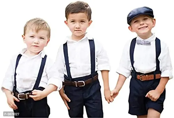 RR design suspenders for boys, kids ,men and women (navy blue, large men size)-thumb3