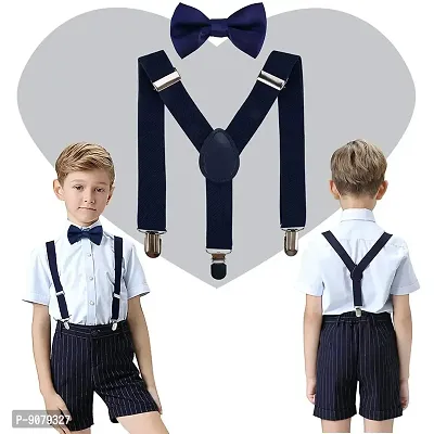RR design suspenders for boys, kids ,men and women (navy blue, large men size)-thumb4