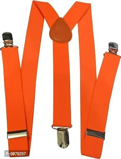 RR design suspenders for boys, kids ,men and women (Orange large men size)