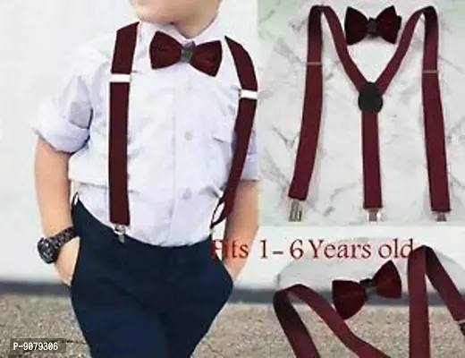 RR design suspenders for boys, kids ,men and women (marron, large men size)-thumb5