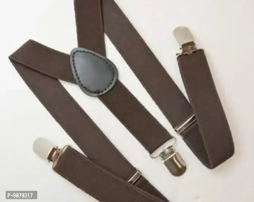 RR design suspenders for boys, kids ,men and women (dark brown, large men size)-thumb3