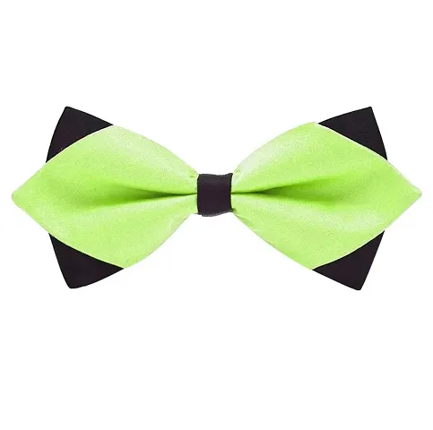 RR design Neck bow tie for infants, kids, toddlers, boys men - Handcrafted (Diamond tip - Green, 7-14 Years)