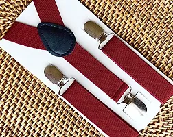 RR design suspenders for boys, kids ,men and women (marron, large men size)-thumb1