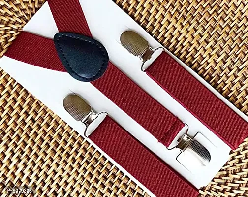 RR design suspenders for boys, kids ,men and women (marron, large men size)-thumb2