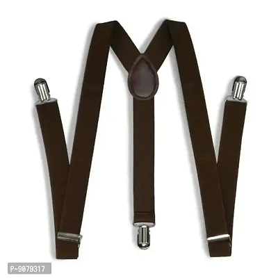 RR design suspenders for boys, kids ,men and women (dark brown, large men size)