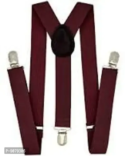 RR design suspenders for boys, kids ,men and women (marron, large men size)
