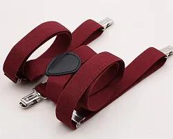 RR design suspenders for boys, kids ,men and women (marron, large men size)-thumb2