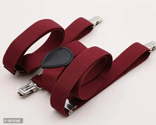 RR design suspenders for boys, kids ,men and women (marron, large men size)-thumb3
