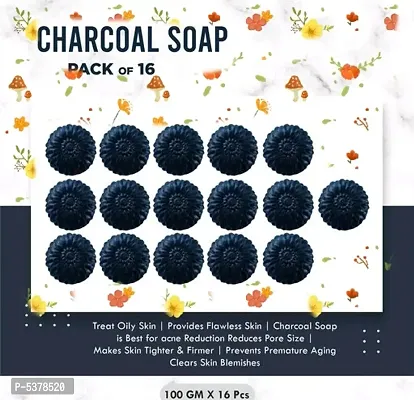 Charcoal soap pack of 16 (100 g per Soap)-thumb0