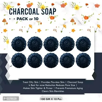 Charcoal soap pack of 10 (100 g per Soap)-thumb0