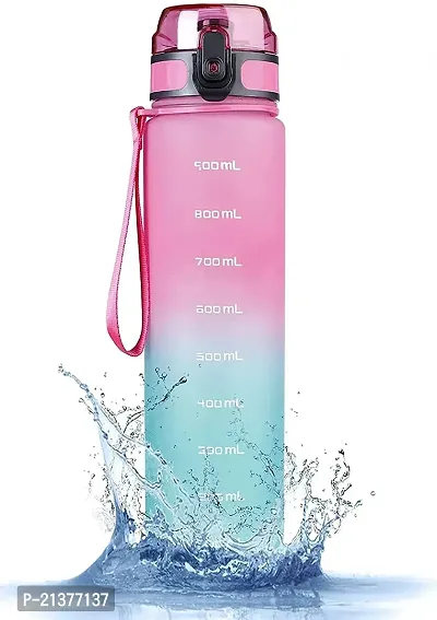 Motivational Fitness Sports Water Bottle Sipper with straw 800ML