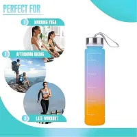 Unbreakable Water Bottle, Motivational Time Marker, Sipper Bottle with straw, Water Bottle for Gym Office| Drinking Water Reminder (Multicolor, Pack of 1, Plastic) 300ML-thumb3