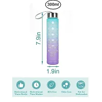 Unbreakable Water Bottle, Motivational Time Marker, Sipper Bottle with straw, Water Bottle for Gym Office| Drinking Water Reminder (Multicolor, Pack of 1, Plastic) 300ML-thumb1