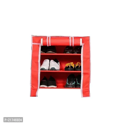 Unbreakable Shoe Rack for Shoe/Clothes/Books Stand Storage/Toys , Red 3 Layer-thumb0