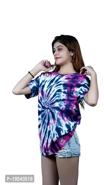 TIE DYE HUB, Tie Dye Multicolor Spiral T-Shirt for Women and Girls Non-Toxic, Regular fit Super Soft T-Shirt for Unisex (Standard)