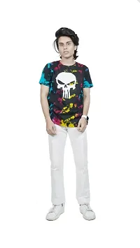 Tie Dye Skull Print multicolor T-shirt For Mens And Boys-thumb1