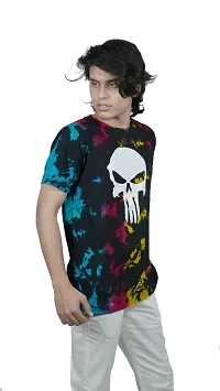 Tie Dye Skull Print multicolor T-shirt For Mens And Boys-thumb2