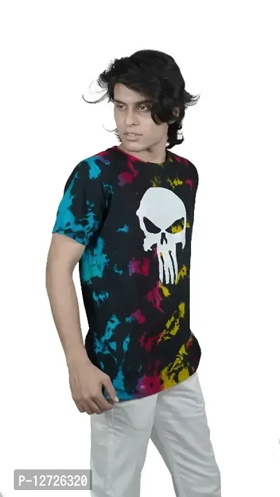 Tie Dye Skull Print multicolor T-shirt For Mens And Boys-thumb3