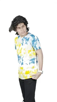 Tie Dye Yellow And Blue T-shirt For Mens And Boys-thumb1