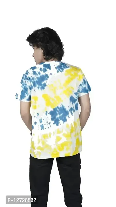 Tie Dye Yellow And Blue T-shirt For Mens And Boys-thumb3