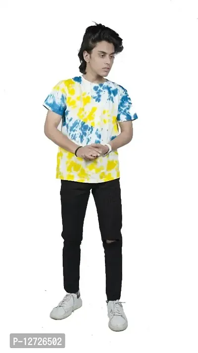 Tie Dye Yellow And Blue T-shirt For Mens And Boys-thumb4