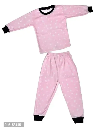 Elegant Cotton Printed Night Top And Pajama Set For Kids