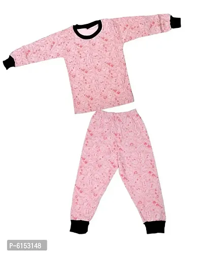 Elegant Cotton Printed Night Top And Pajama Set For Kids-thumb0