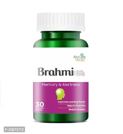 Nature Vedic Brahmi Capsules - Bacopa Monnieri- 450 mg |Support Memory and Brain Health - 30 Veg. Capsules