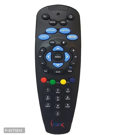 WDK Universal Remote Control Compatible for Tata Sky HD And HD+ And 4K DTH Set-up Box - Black-thumb0