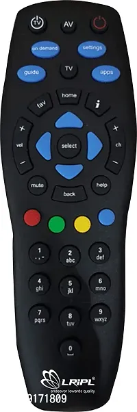 LRIPL Replacement Remote for Tata Sky SD HD 4K Smart DTH Set Top Box (Also Works with TV) Black-thumb3