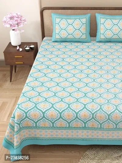 Classic Cotton Printed Double Bedsheet with Pillow Covers