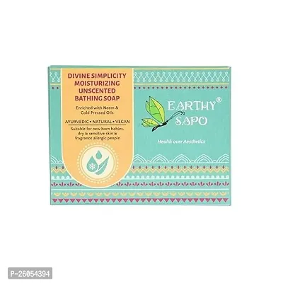 Natural Earthy Sapo Handmade Divine Simplicity Moisturizing Unscented Bathing Soap (Neem)